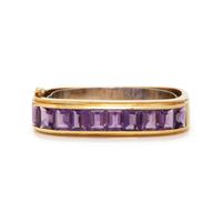 HONORA, YELLOW GOLD AND AMETHYST BANGLE BRACELET