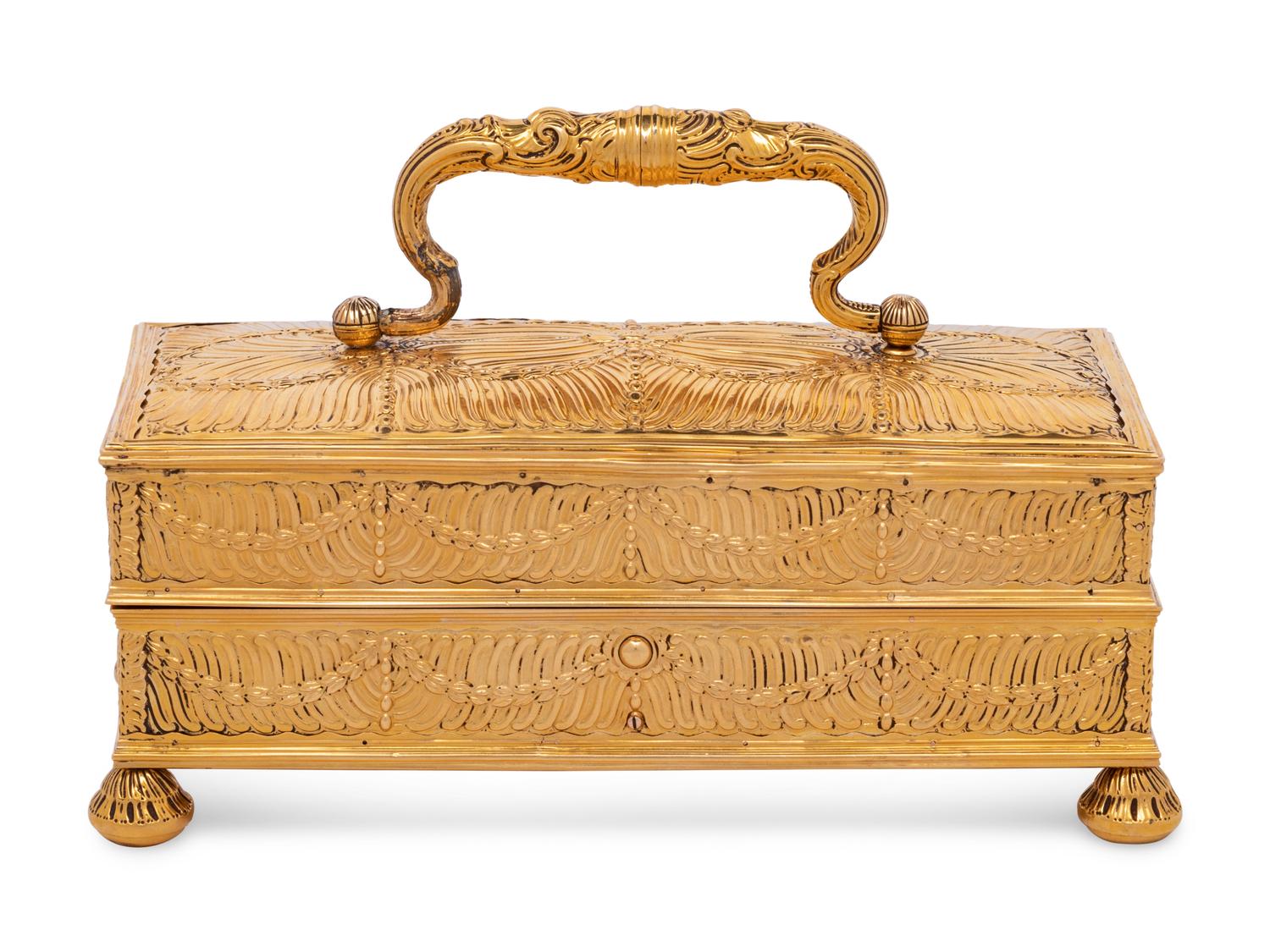 A Continental Rock Crystal, Agate and Gilt Metal Mounted Writing Casket
