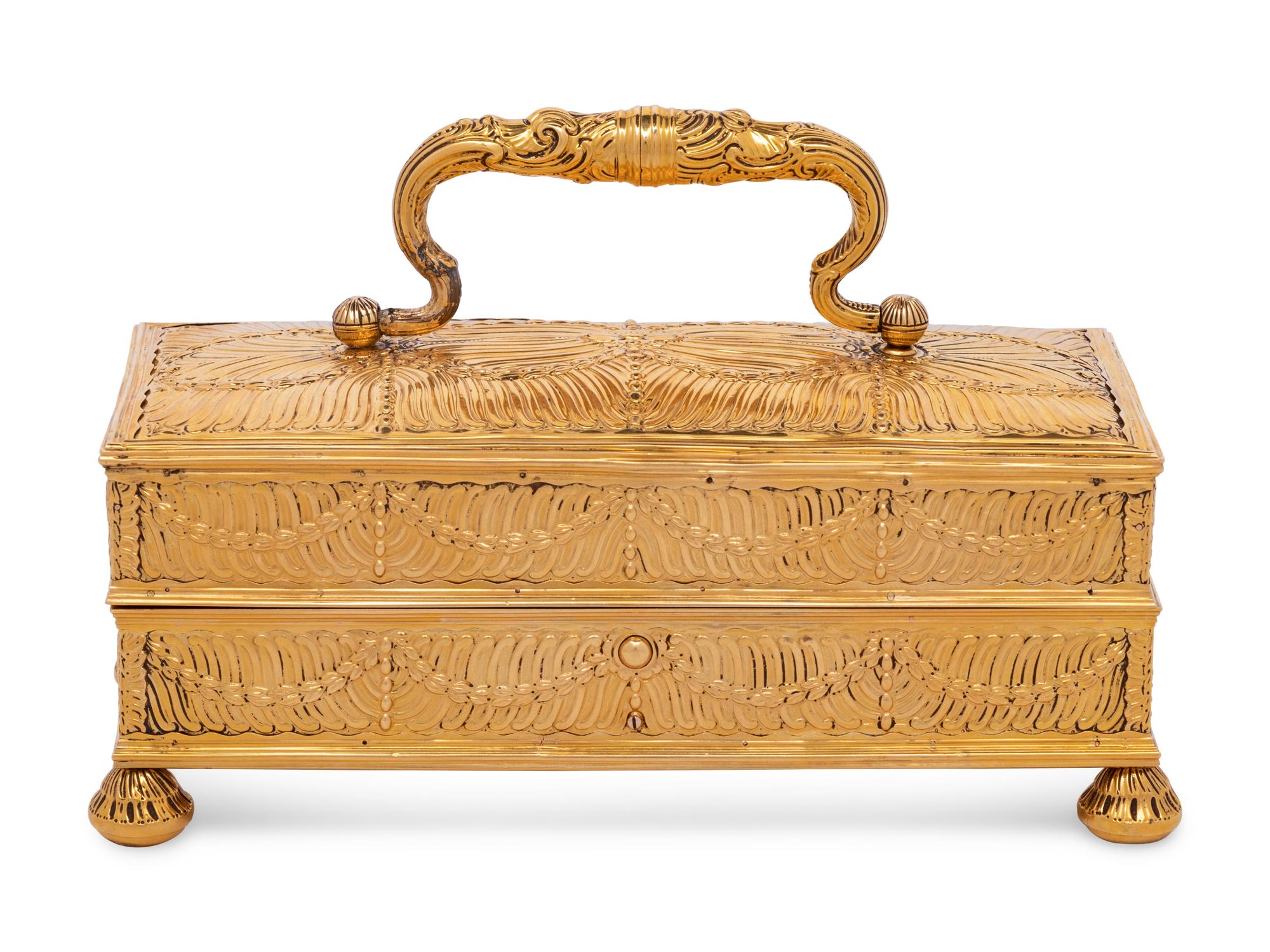 A Continental Rock Crystal, Agate and Gilt Metal Mounted Writing Casket