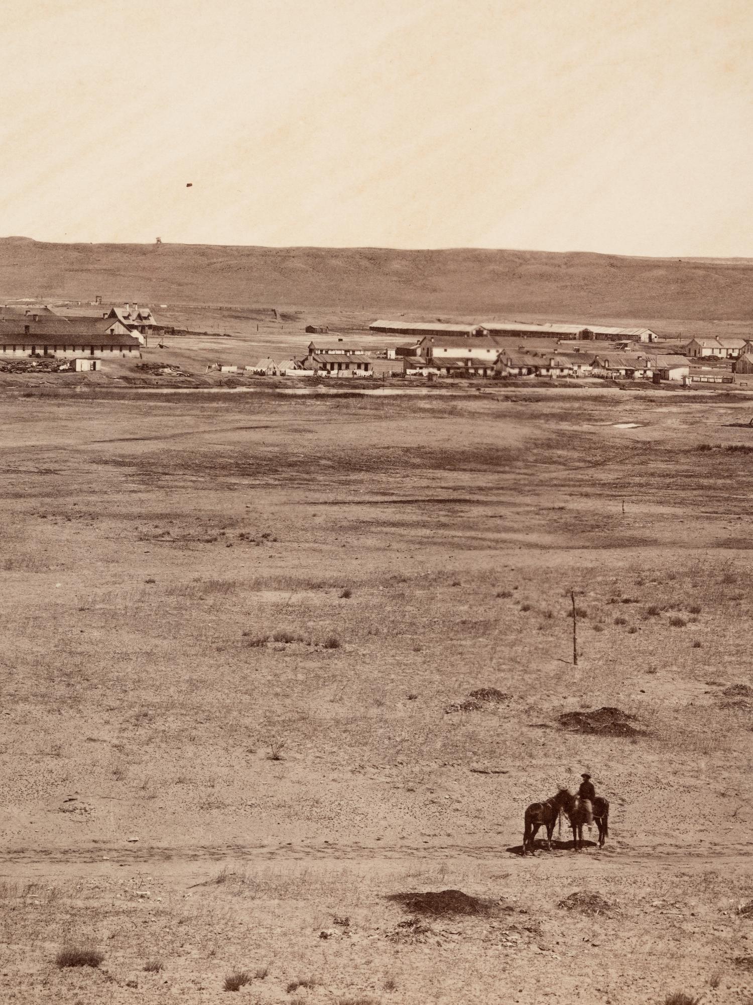 GARDNER, Alexander (1821-1882). Imperial albumen Photograph. Scenes in the Indian Country [Fort Laramie].