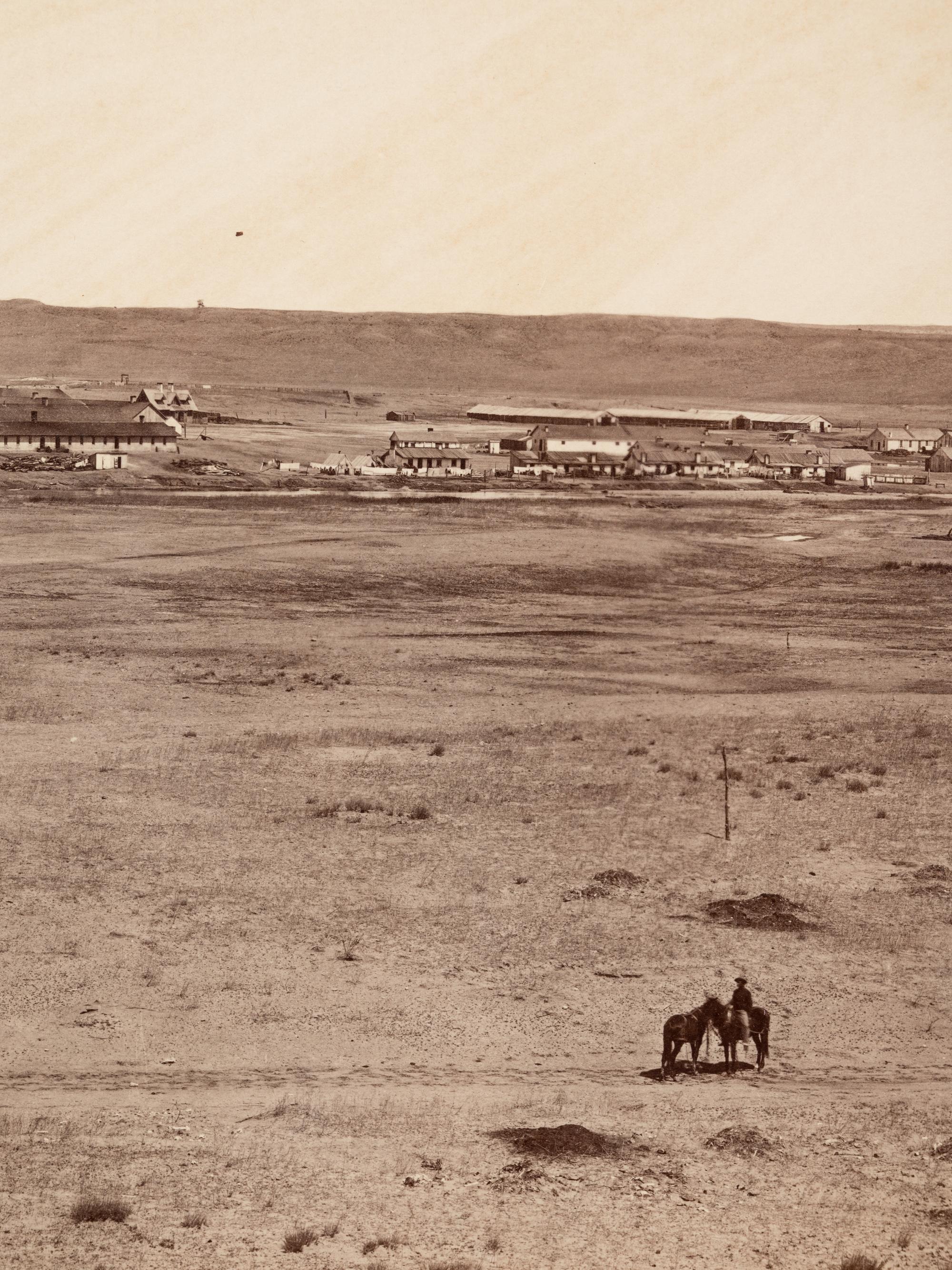 GARDNER, Alexander (1821-1882). Imperial albumen Photograph. Scenes in the Indian Country [Fort Laramie].