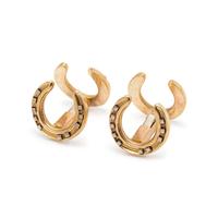 HERMES, BICOLOR GOLD HORSESHOE CUFFLINKS