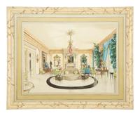 The Library at Croix des Gardes, Carves, The Drawing Room at Croix des Gardes and The Staircase Hall at Croix des Gardes (three works)