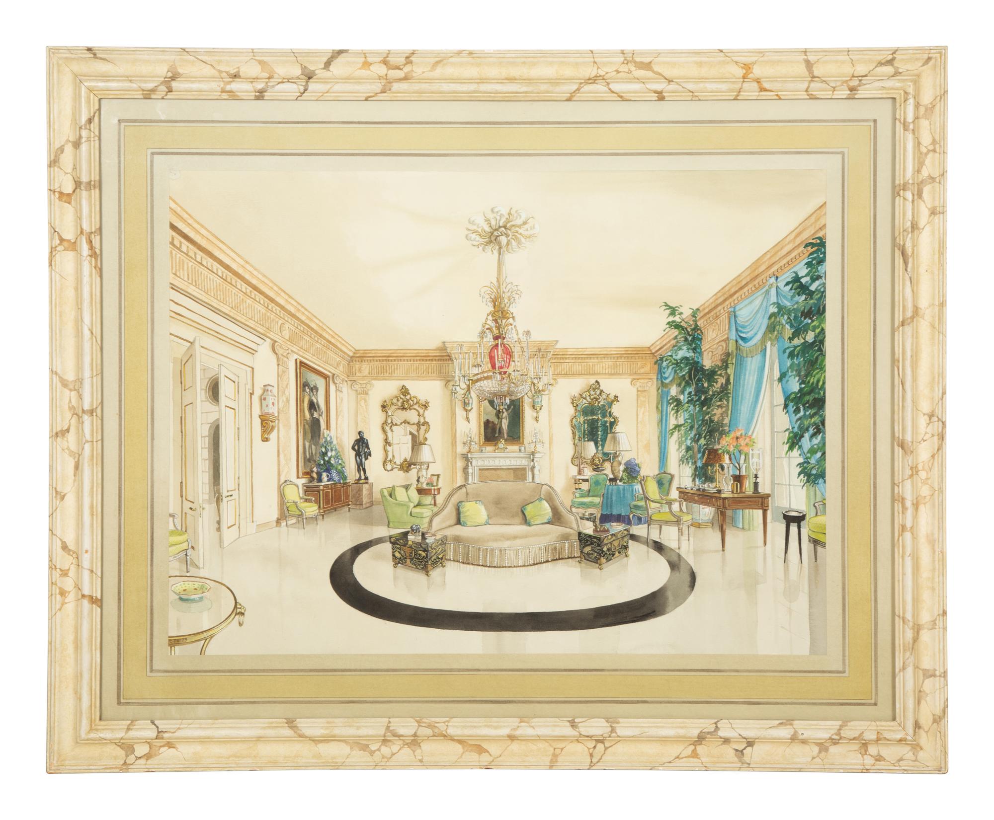 The Library at Croix des Gardes, Carves, The Drawing Room at Croix des Gardes and The Staircase Hall at Croix des Gardes (three works)