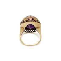 AMETHYST AND BICOLOR GOLD RING