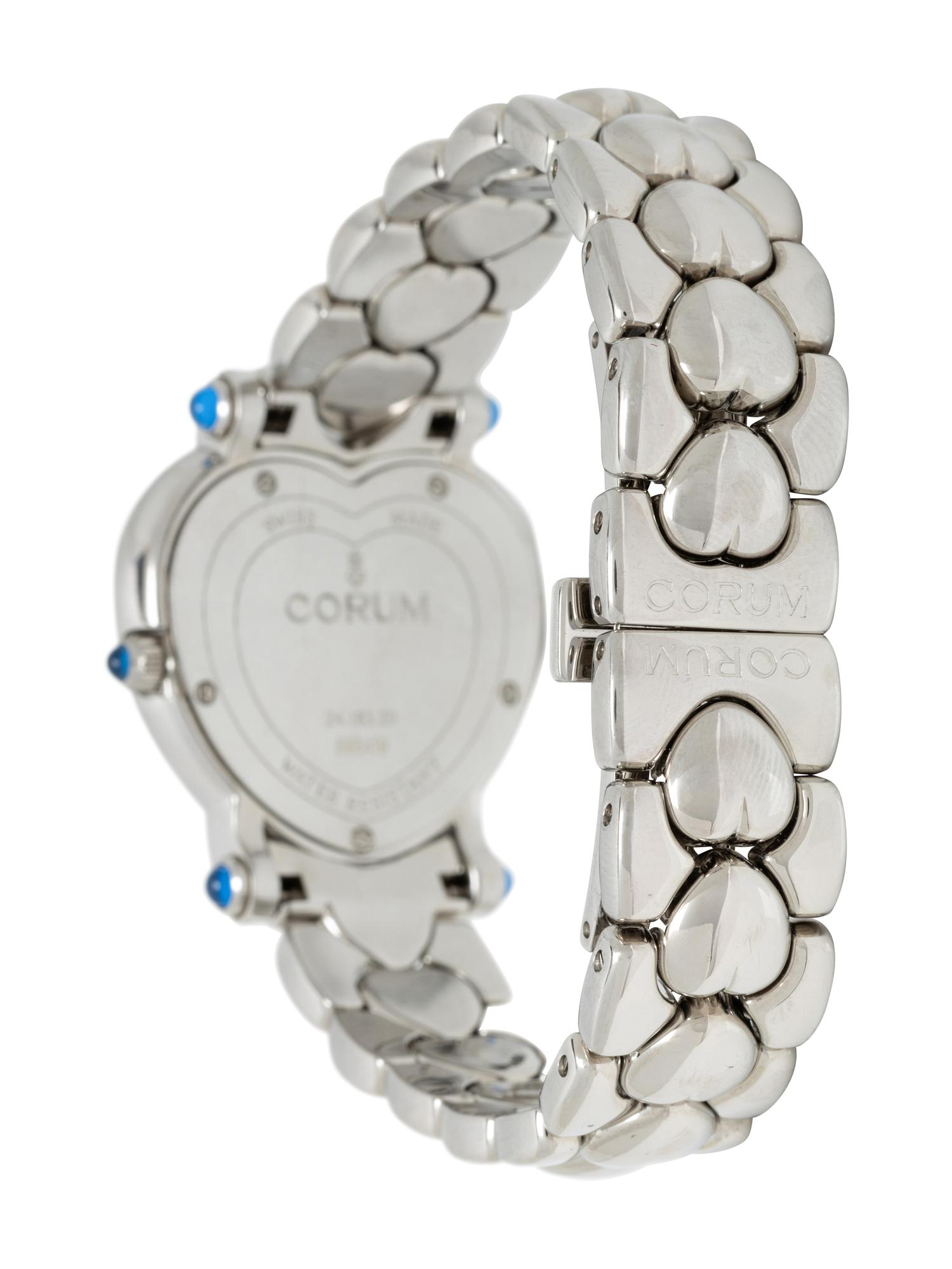 CORUM, STAINLESS STEEL, DIAMOND, AND MOTHER-OF-PEARL WATCH