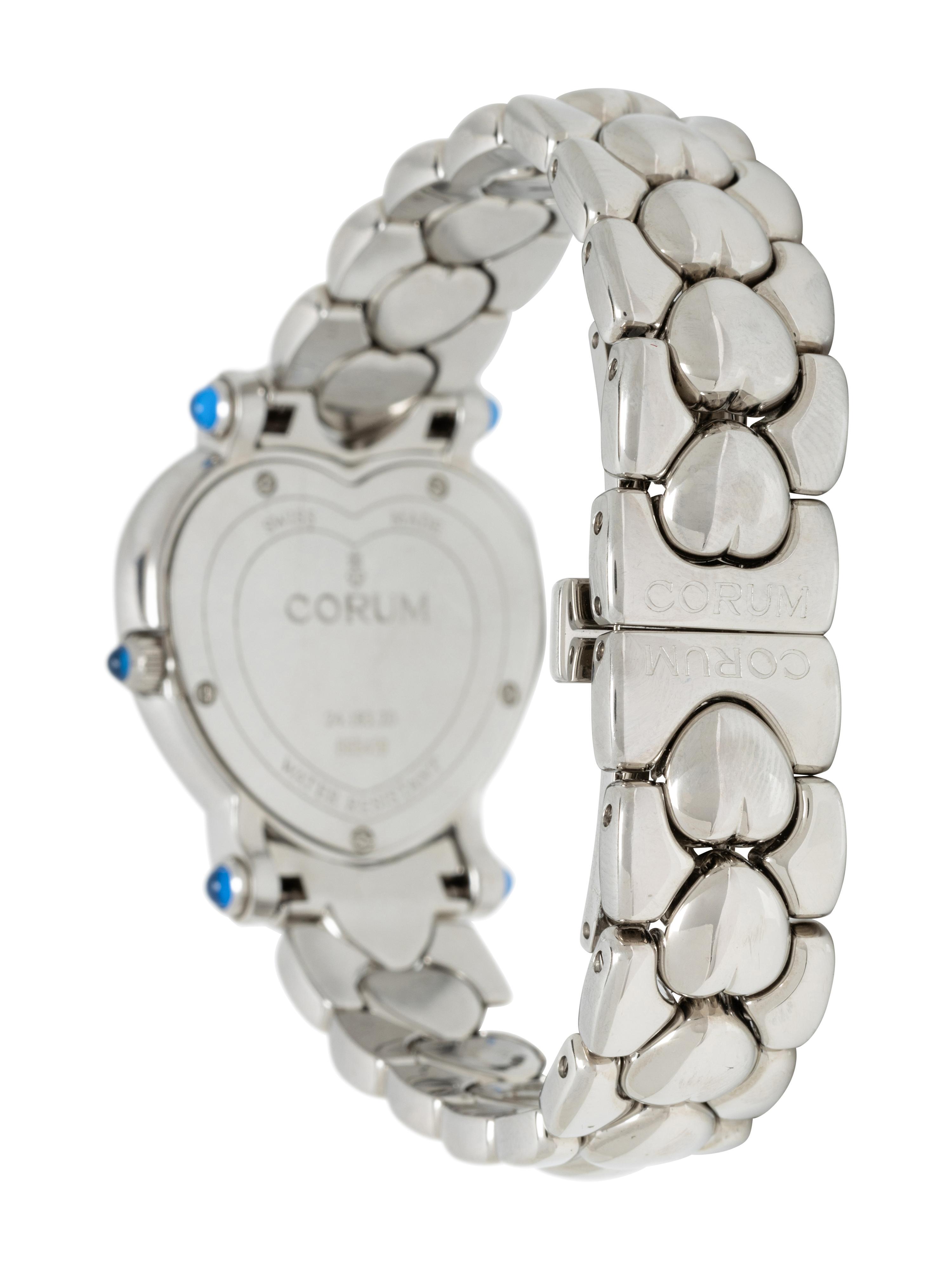 CORUM, STAINLESS STEEL, DIAMOND, AND MOTHER-OF-PEARL WATCH