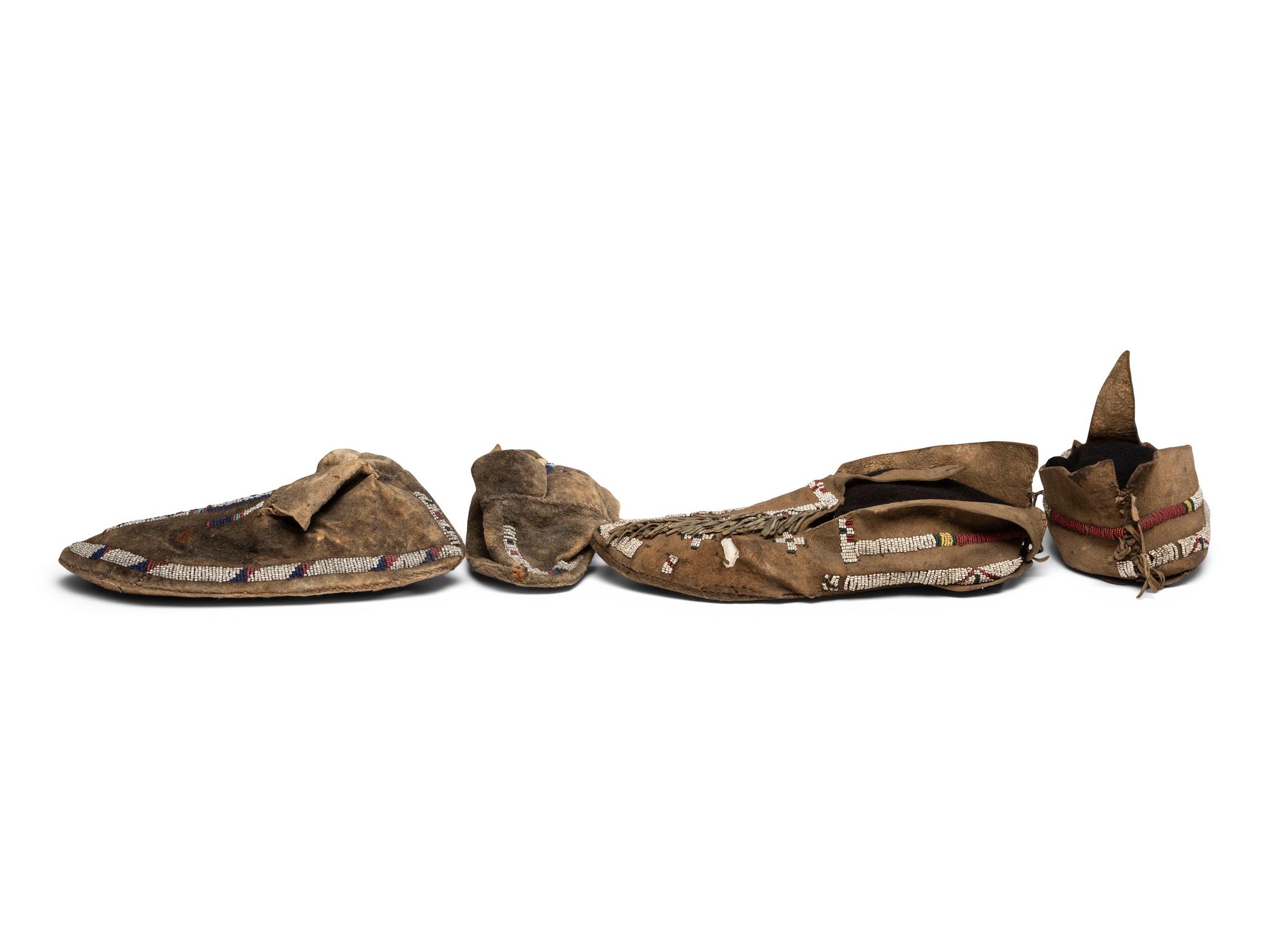 Cheyenne Beaded Hide Moccasins