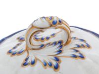 A Pair of Minton Painted and Parcel Gilt Porcelain Covered Sauce Tureens with Underplates