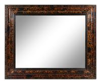 A Flemish Ripple-Molded and Faux Tortoiseshell Veneered Mirror
