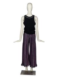 Chanel Sleeveless Top & Fringed Knit Pants
