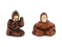 Two Boxwood Figural-Form Netsukes