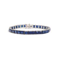 PLATINUM AND UNHEATED SAPPHIRE BRACELET