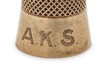 A Group of Four American Yellow-Gold Thimbles