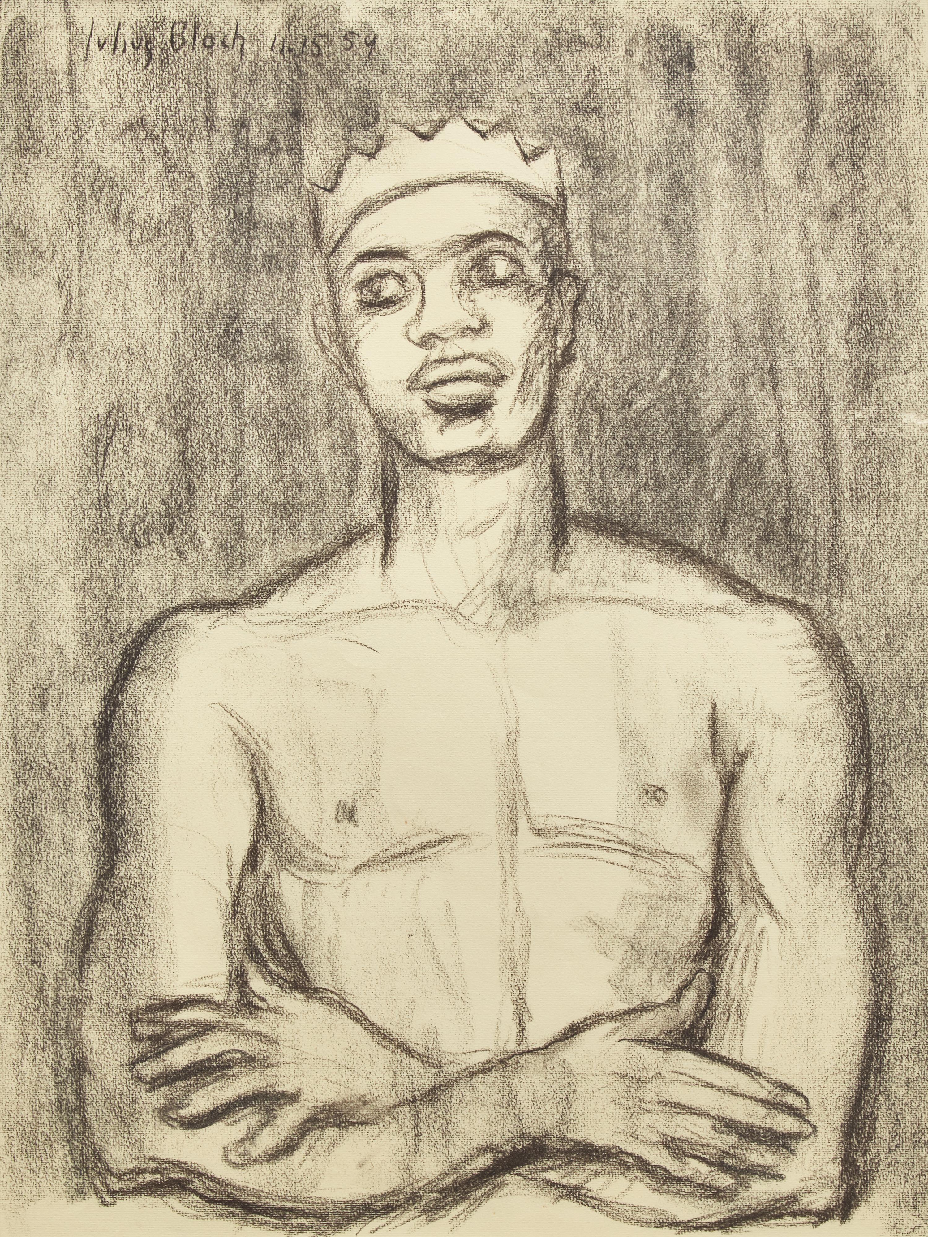 Julius Bloch (American, 1888-1966) — Study for Clown King , 1959