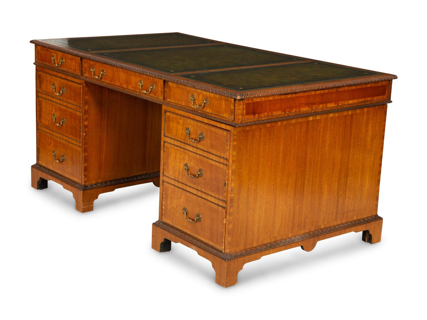 A George III Style Mahogany Partner's Desk
