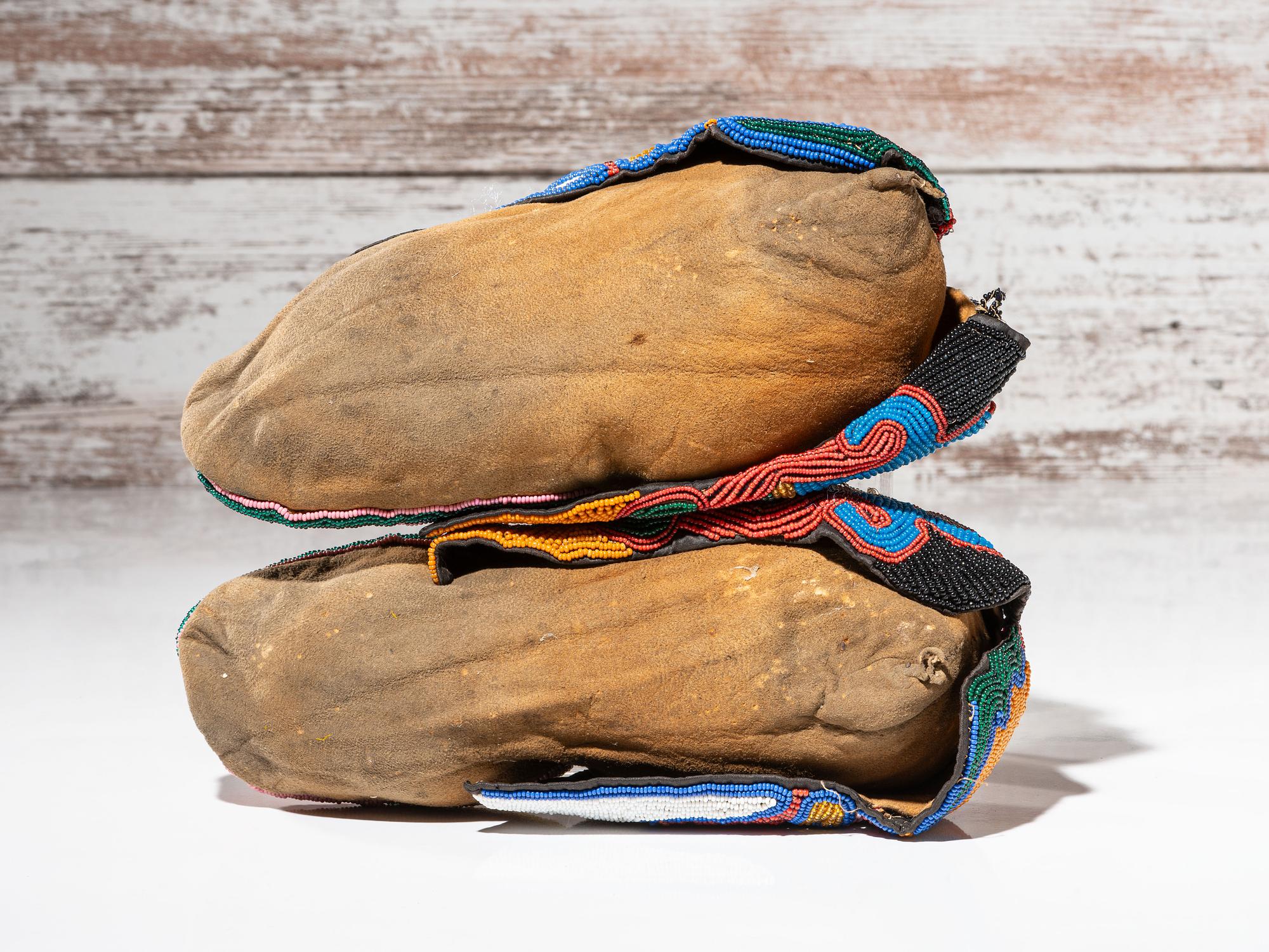 Prairie Beaded Hide Moccasins