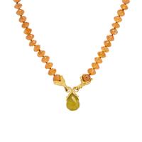 Topaz, Tourmaline, and Yellow Gold Necklace