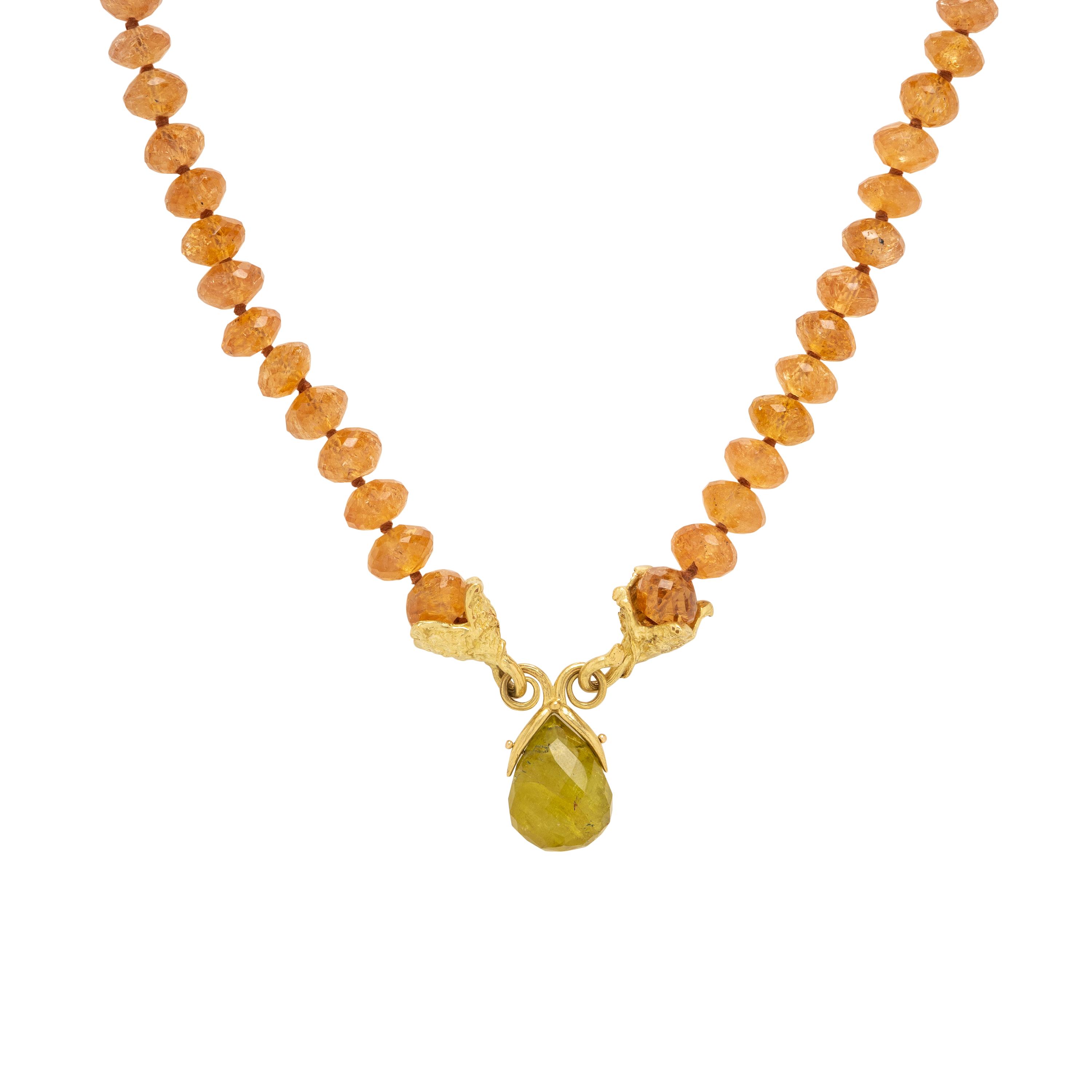 Topaz, Tourmaline, and Yellow Gold Necklace