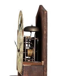 A Federal Carved Cherrywood Tall Case Clock