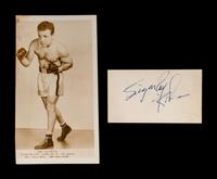 A Group of Boxing Champion Sugar Ray Robinson and Jake LaMotta Signed Autograph Items,