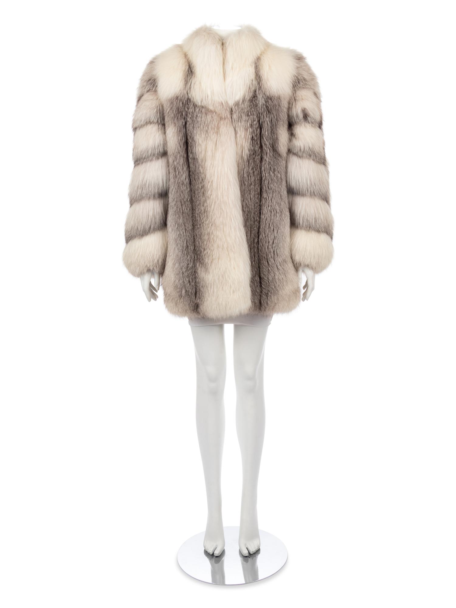 Yves Saint Laurent Gray Fox Coat, 1980s