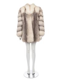 Yves Saint Laurent Gray Fox Coat, 1980s