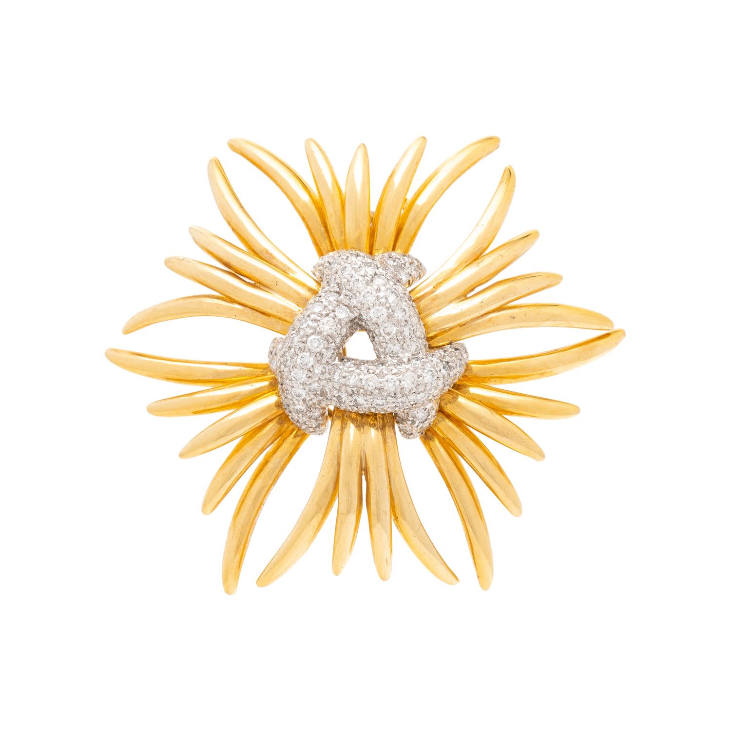 ALOPA, DIAMOND AND YELLOW GOLD BROOCH