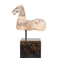 A Chinese Polychrome Painted Grey Pottery Horse, Han Dynasty — 漢 彩繪灰陶馬