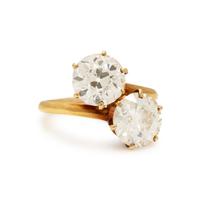Diamond and Yellow Gold 'Toi et Moi' Ring