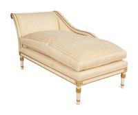 An Italian Painted and Parcel Gilt Chaise Lounge