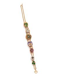 YELLOW GOLD AND ENAMEL SLIDE BRACELET