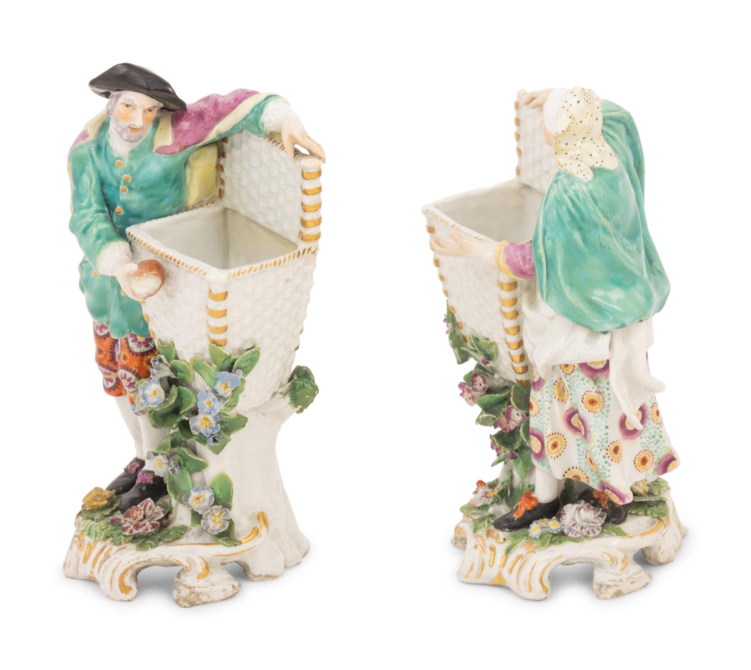 A Pair of Chelsea Porcelain Figures
