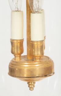 A Pair of French Gilt Metal and Glass Lanterns