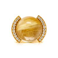 CARTIER, RUTILATED QUARTZ AND DIAMOND RING