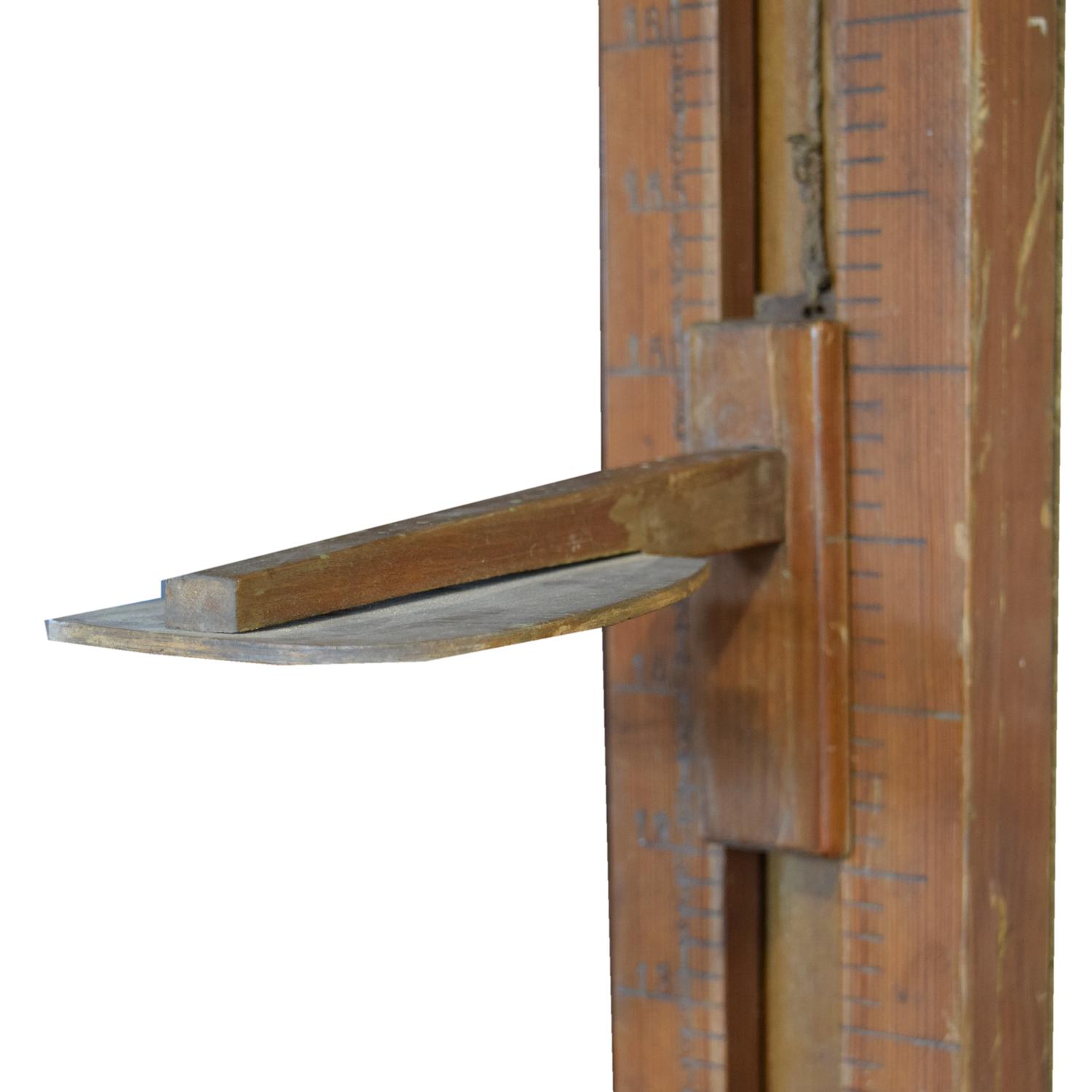A Wood and Iron Stadiometer 19.5" W x 16" D x 90.5" H — Germany, Circa 1900
