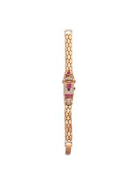RETRO, 14K ROSE GOLD, DIAMOND AND RUBY SURPRISE WRISTWATCH