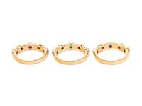 GEMSTONE AND DIAMOND RING SET