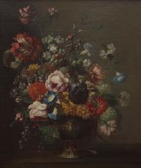 Circle of Karel van Vogelaer (Dutch, 1653-1695) — A Pair of Floral Still Lifes