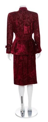 Thierry Mugler Voided Velvet Jacket and Skirt, 1990s