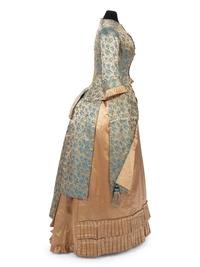 Silk Two-Piece Bustle Dress, 1880s