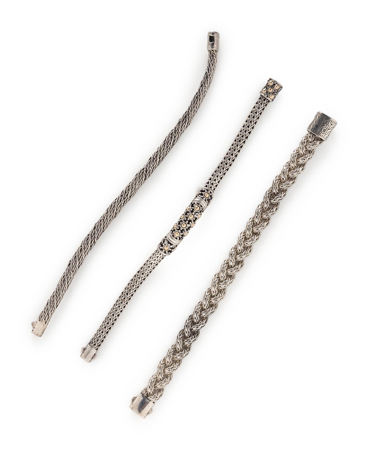 JOHN HARDY, COLLECTION OF STERLING SILVER BRACELETS
