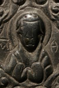 A Byzantine Silver Pendant Depicting Christ and The Virgin Mary