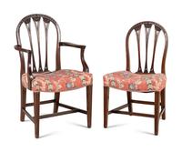 A Set of Eight George III Style Mahogany Dining Chairs