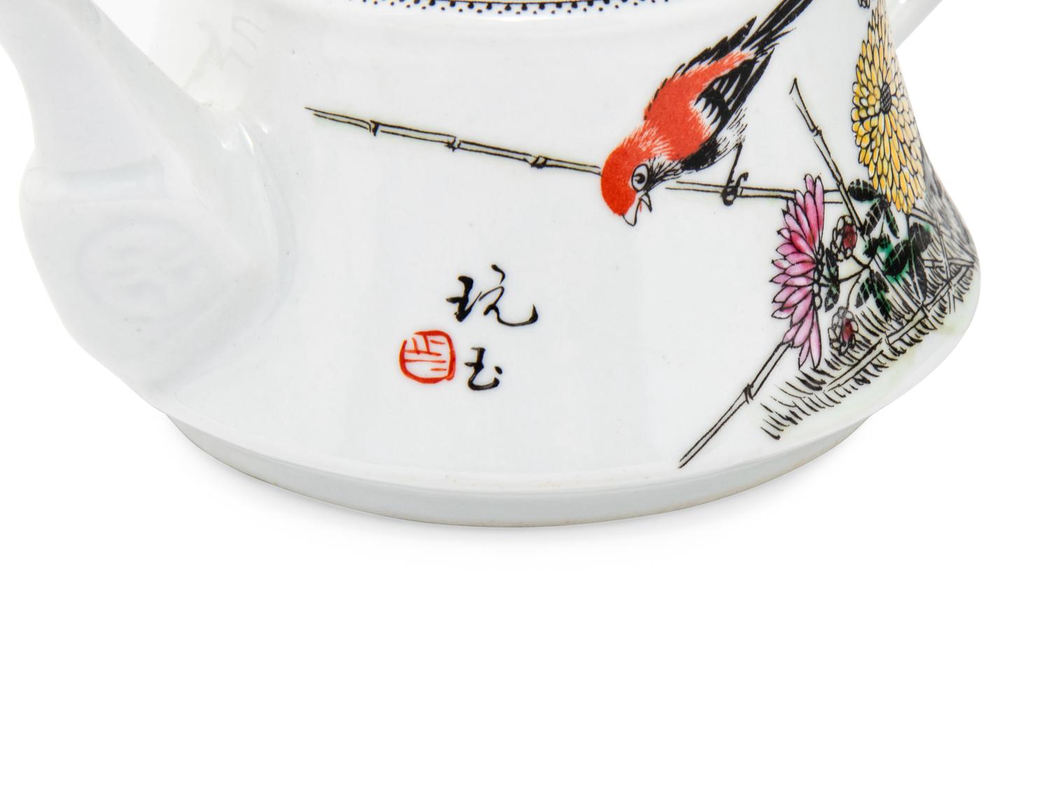 Four Chinese Export Porcelain Covered Ewers