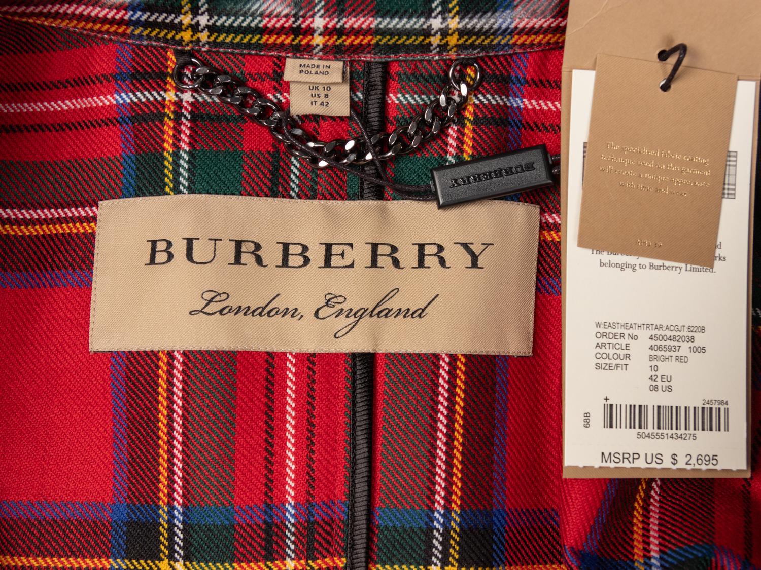 Burberry, Laminated Plaid Trench Coat