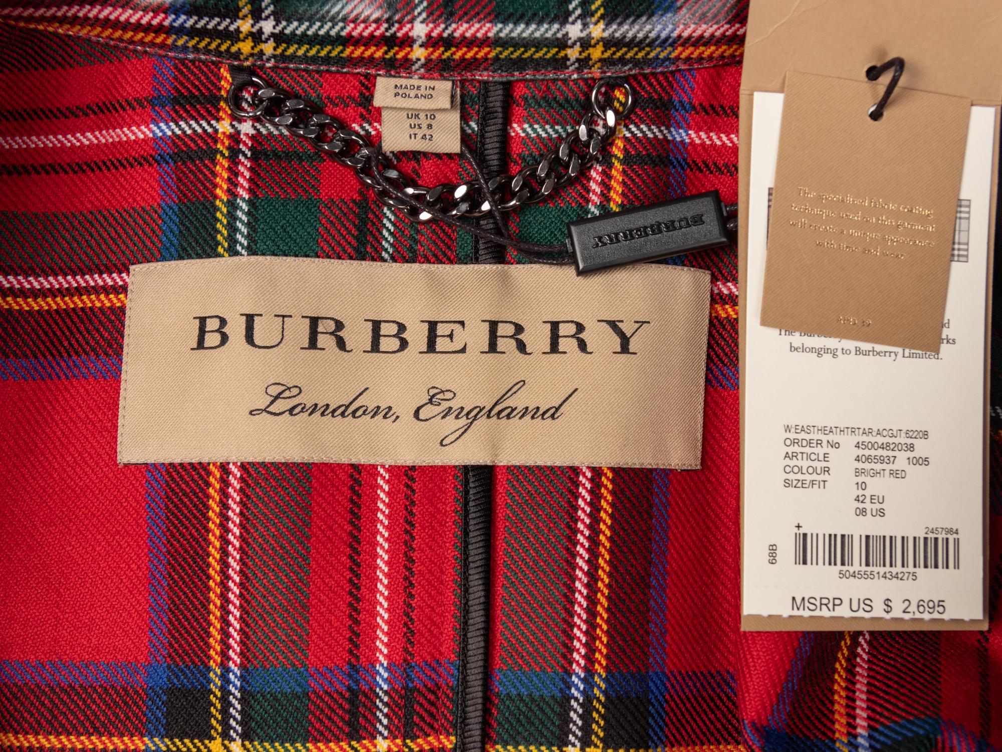 Burberry, Laminated Plaid Trench Coat