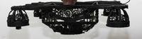 An Art Deco Iron and Glass Ceiling Fixture, Muller Freres Width 30 inches.