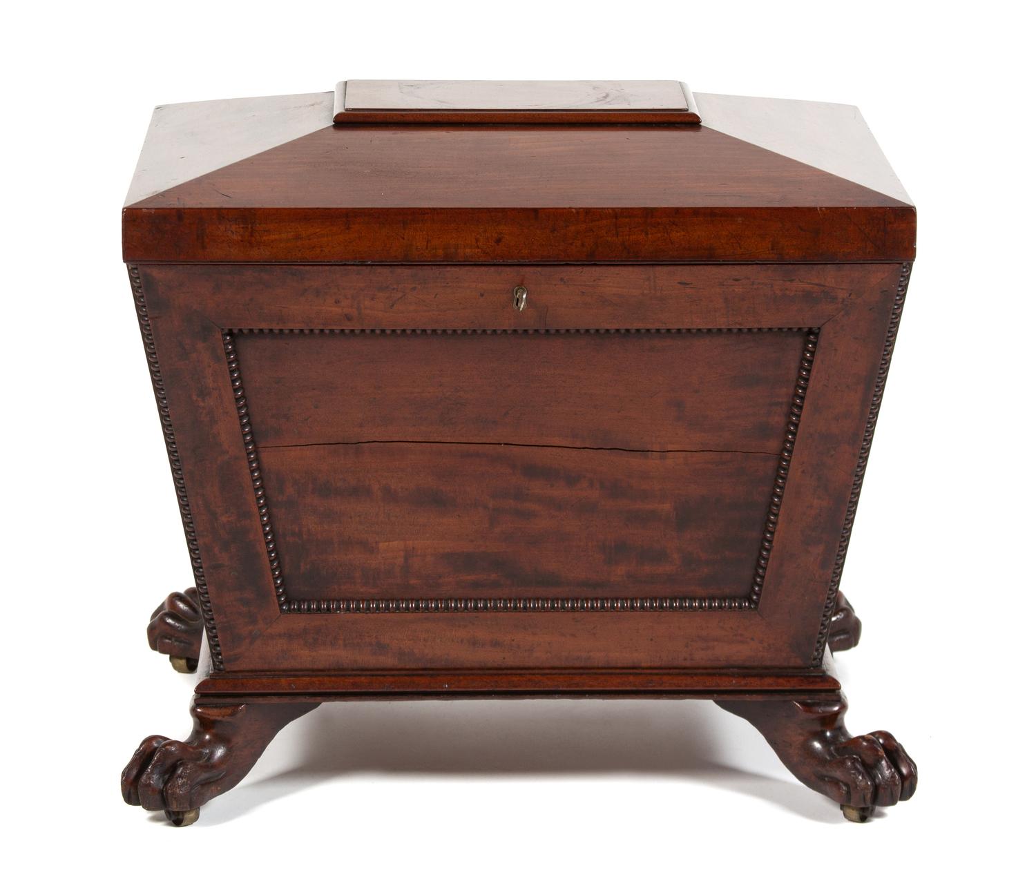 A Regency Style Mahogany Cellarette Height 24 1/2 width 30 1/2 x depth 20 1/4 inches. — 19TH CENTURY