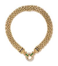 YELLOW GOLD AND MULTIGEM NECKLACE